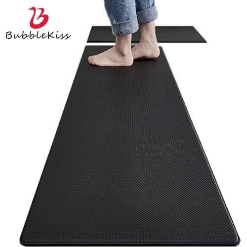 Bubble Kiss Kitchen Mat Waterproof PVC Strip Carpet Home Solid Color Area Rugs Easy To Clean Slow Rebound Bath Anti Slip Pad