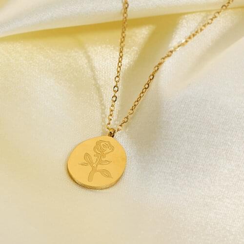 Irregular circle design hand heart signet pendant neckalce gold plated Stainless Steel choker neckalce for women