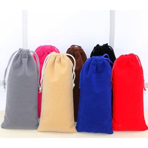 Wholesale 10*15cm velvet drawstring jewelry bag for gift ornament cosmetic necklace bangles jade phone storage and packing