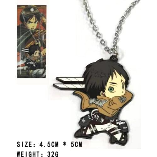 Anime Attack on Titan Necklace Levi Ackerman Eren Jaeger Figure Toys Wings of Liberty Shingeki No Kyojin Chain Pendant Gift