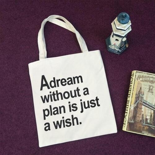 Lovely Printed Canvas Tote Bag Women Shopping Bags Reusable Folding Fashion Letter Print Patterns Smile Face Handbag