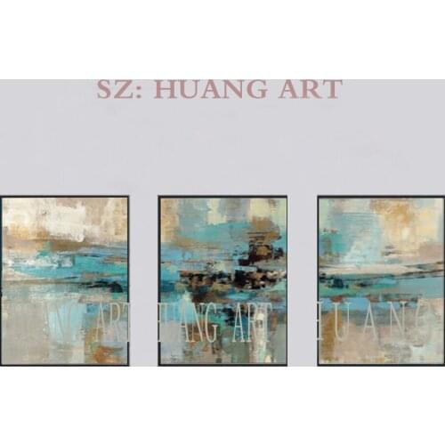 Hand Painted Drop water modern Oil Painting On Canvas wall Art Home Decoration Gray Abstract 3p Pictures on the hall wall