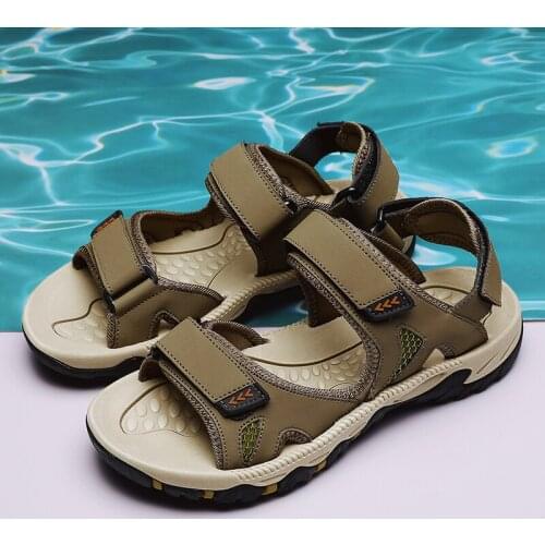 Mens Leather Sandles Luxury Sandals Men Summer Leather For Outdoor Mens Slip On Shoes In Mens Slippers Samool Gladiator