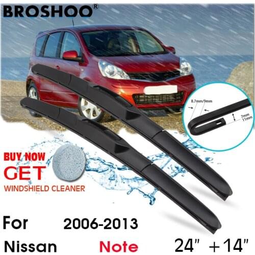 Car Wiper Blade Front Window Windscreen Windshield Wiper Fit Blades Accessories For Nissan Note 24"+14" 2006-2013