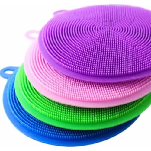 Silicone Cleaning Brush Dishwashing Sponge Multi-functional Fruit Vegetable Cutlery Kitchenware Brushes Kitchen Tools