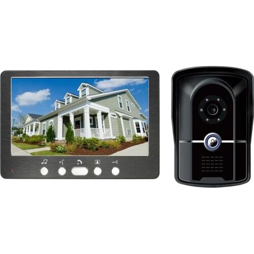 SmartYIBA 7"Video Door Phone Doorbell IR Cut Two-way Audio Visual Camera+Color LCD Monitor Kits Video Intercom for Home System