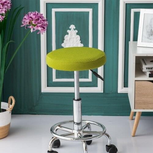 Universal Round Chair Covers Stretch Polar Fleece Fabric Bar Stool Seat Cover Banquet Hotel Dining Home Decoration Seat Case