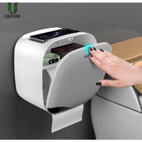 UNTIOR Waterproof Toilet Paper Holder Wall Mounted Tissue Box Double Layer Portable Toilet Paper Holders for Kitchen Bathroom