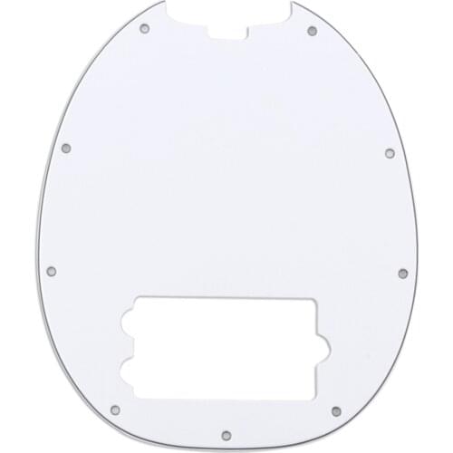 Musiclily 9 Hole Bass Pickguard for Musicman Stingray Bass, 3Ply White