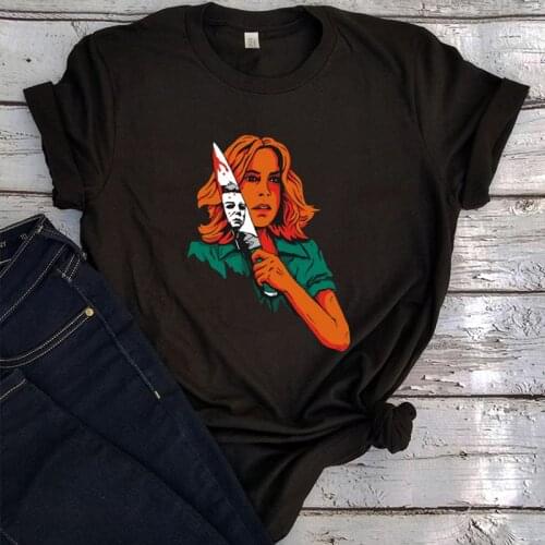 Halloween Horror Movie Shirts Women Oversized Tops Horror Movie Women Fashion Tops Aesthetic 2021 Summer Woman Tshirts