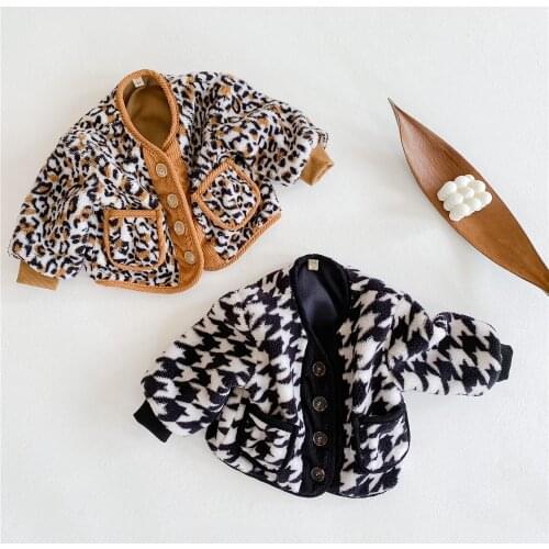 Winter Teenager Jacket and Coat Leopard Kids Coat Jackets For Girls Thick Velvet Outerwear Children Boys Clothes Outfits 1-9Y