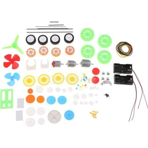 112PCS/Set Toy Motor Gear Package Plastic Gear Kit Axle Motor Wheels Battery Holder Shaft Propeller Switch Combination Parts
