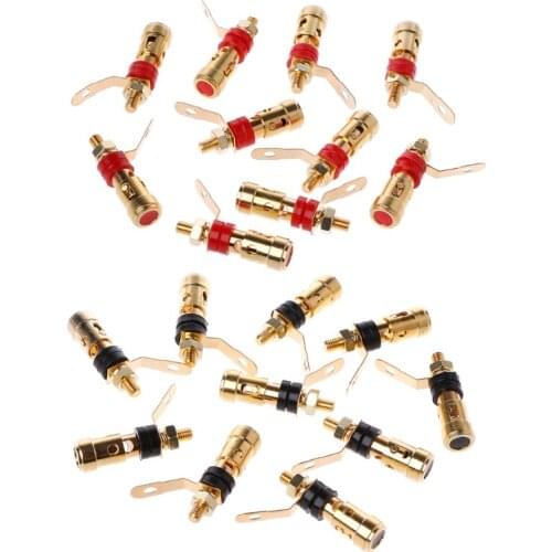 2020 New 10PCS Brass Speaker Binding Post Spring Loaded Press Subwoofer Basket Terminal