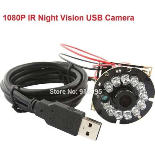 2MP 1920*1080P Hd MJPEG 120fps at 480P/ 60fps at 720P CMOS OV2710 2.1mm lens 12PCS IR LED night vision infared usb camera board