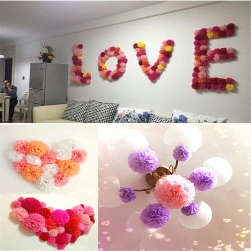 30pcs (10cm +15cm+ 20cm) Tissue Paper Pom Poms Paper Flower Ball Pompom For Home Garden Wedding Birthday&Wedding Car Decoration