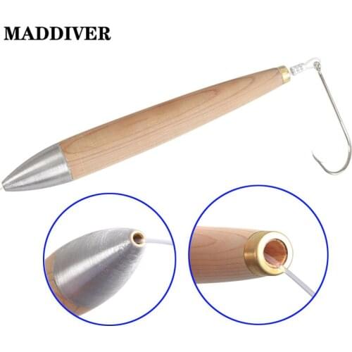 4 , 6 or 8 Inches Rigged Plugs Lead Head Wooden Natural Cedar Wahoo Tuna Mahi Trolling Lures Saltwater Boat Fishing