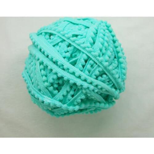 5 yards cute Light Turquoise Blue color polyester PomPom fringe MINI trim draper ball Accessories sew 0.5" ball