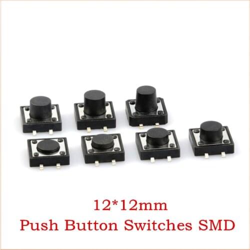 50X 4Pin 12*12 Micro Tact Push Button Switches SMD 12*12*4.3/5/6/7/8/8.5/9/9.5/10/12/15MM 4.3mm 5mm 6mm 7mm 8mm 9mm 10mm 12-15