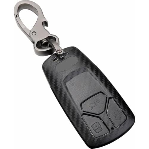 ABS Double-sided Matte Car Smart Remote Key Cover Case Holder Protect Keychain Keyring for AUDI Key Ring Key Chain
