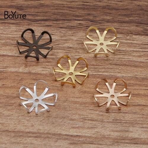 BoYuTe (100 Pieces/Lot) 18MM Metal Copper Filigree Arched Flower Materials Diy Hand Made Jewelry Findings Components
