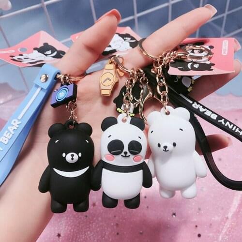 2019 new cartoon creative cute Epoxy think you bear keychain female creative cute panda car key chain bag pendant