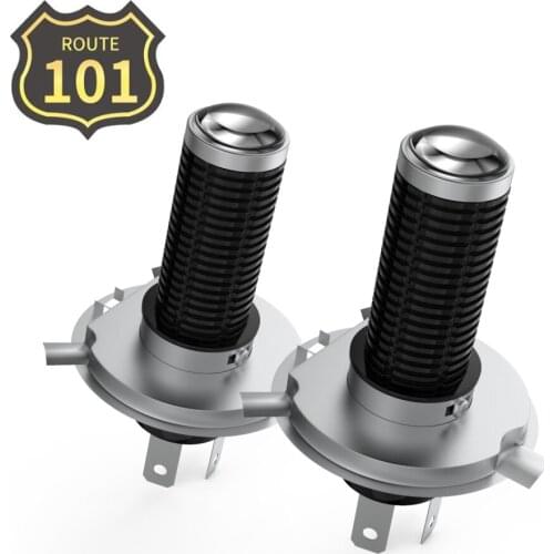 Route101 H4 LED Headlight with Lens 12V Light Bulbs on Cars LEDS Hi/Lo Beam Fanless HB2 9003 Headlamp for Auto Accessories Lamps