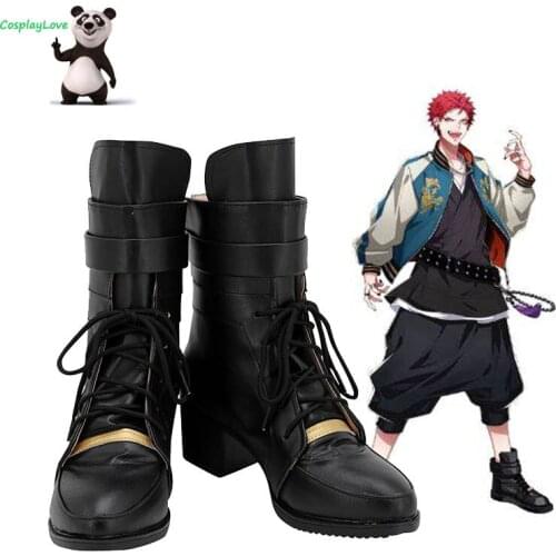 Hypnosis Mic Division Rap Battle Evil Monk Harai Kūkō Black Cosplay Shoes Boots CosplayLove