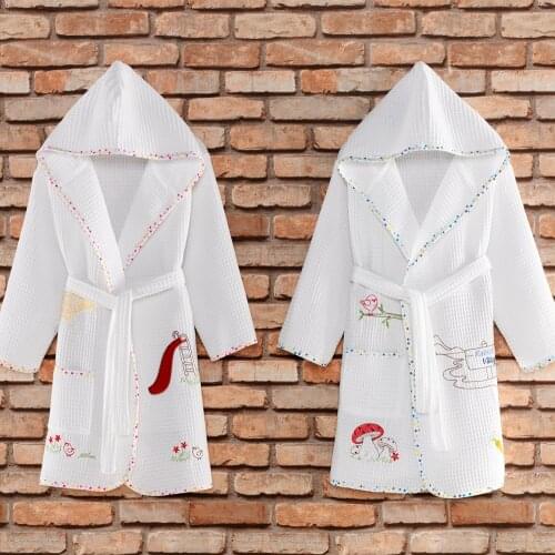 Autumn Winter Childrens Pyjama Bathrobe New winter Big Boy Girl robe boy Hooded Cute Long Sleeve Solid Color Hooded Bathrobe
