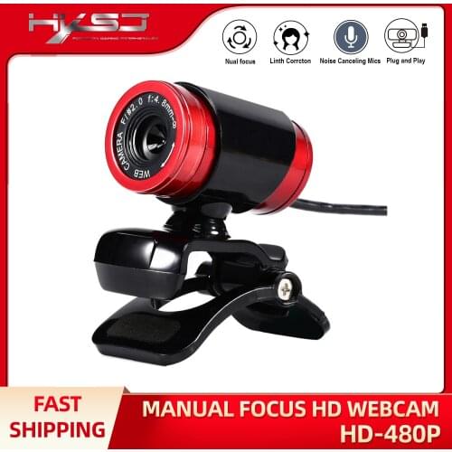 HXSJ A860 Webams HD PC Camera with Absorption Microphone MIC for Skype for Android TV Rotatable Computer Camera Web cam