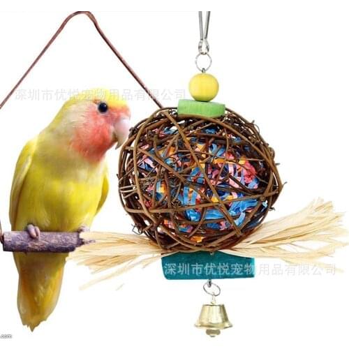 Parrot Rattan ball toy bird toy rattan gnawing toy drawing toy Amazon Spot Direct sales