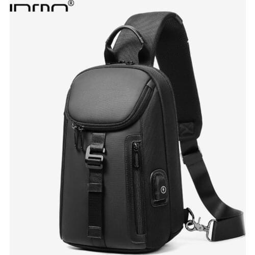 INRNN Multifunction Men Chest Bag High Quality Waterproof Shoulder Crossbody Bag Male USB Charging Travel Business Messenger Bag