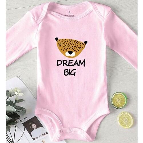 Print Dream Big Clothing for Babies New Born Baby Items Toddler Winter Jumpsuits Kids Things Cotton Newborn Romper Autumn