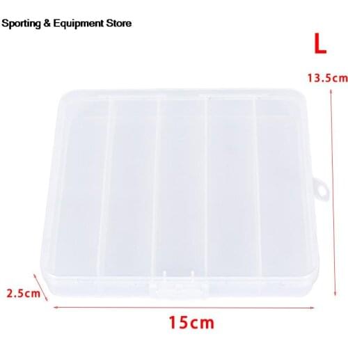 Fishing Tackle Box Bait Lure Hooks Storage Case Fishing Tool Tackle Sorting Box 5 Grid Transparent Connector Collection Tools