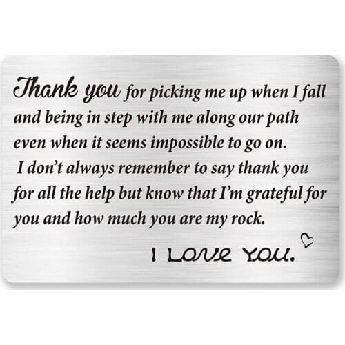 Engraved Wallet Card for Boyfriend Men Husband Fiance Girlfriend,Love Note Cards for Him Her, Best Birthday Christmas Gifts