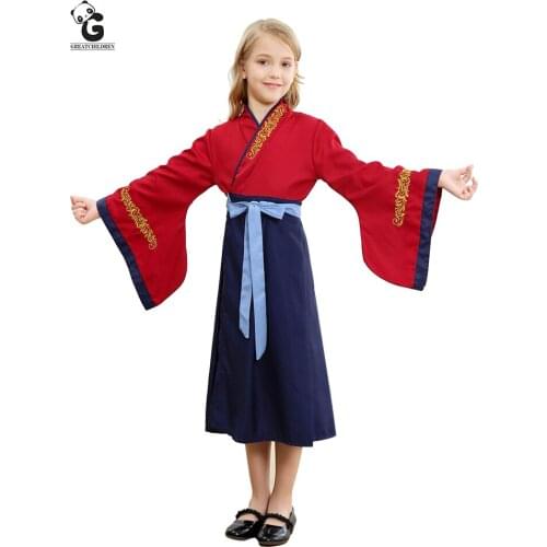 Mulan Costume Girls Dress Halloween Costumes for Kids Princess Dresses Mulan Cosplay Anime Battle Robe Carnival