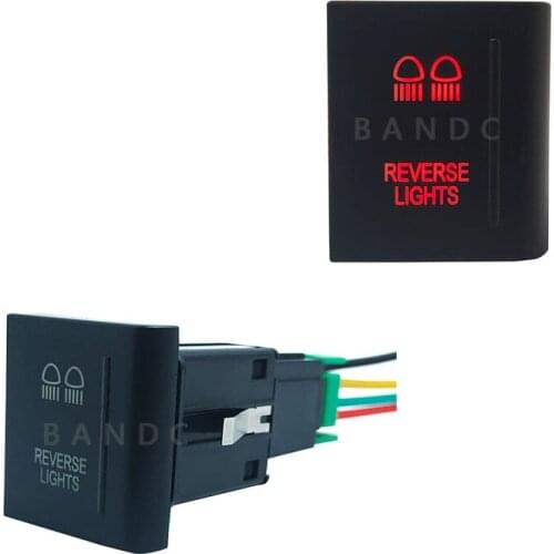 Red Led Lamp, Right Side Left Side Car REVERSE LIGHTS Push Button Switch with Jumper Wires for VW Volkswagen Amarok, 3Amp 12V