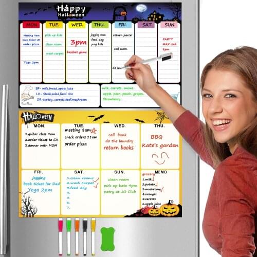 Dry-erase Calendar Whiteboard Magnetic Calendars for Refrigerator Monthly Planner Weekly Organizer Daily Notepad Fridge Calendar