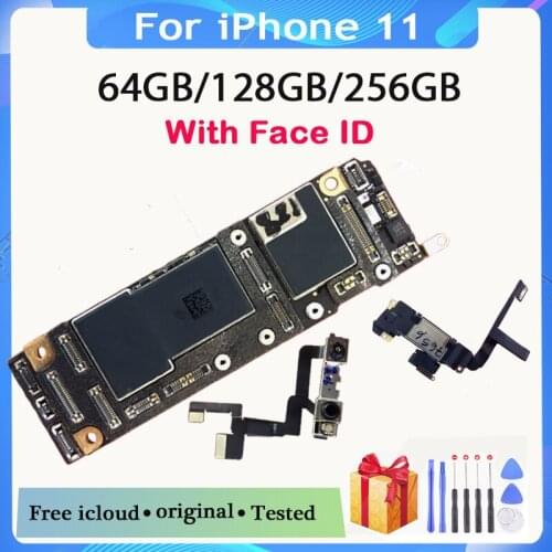 Good quality For iPhone 11 motherboard with without Face ID Original unlocked Full Chips For iPhone 11 Logic Board free icloud
