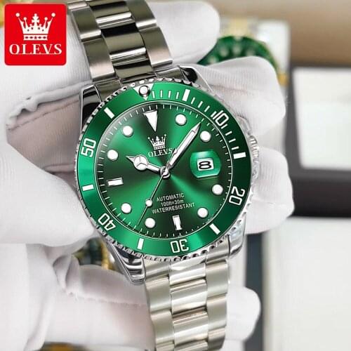 OLEVS 2021 Top Brand Mens Mechanical Watch 30ATM Luxury Fashion Waterproof Date Clock Watch Mens Sports Watch Montre Femme