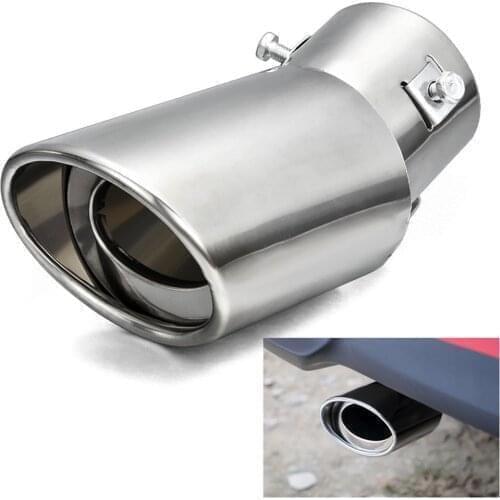 Universal Superior Car Exhaust Muffler Tip Round Stainless Steel Pipe Chrome Exhaust Tail Muffler Tip Pipe Silver Wholesale CSV