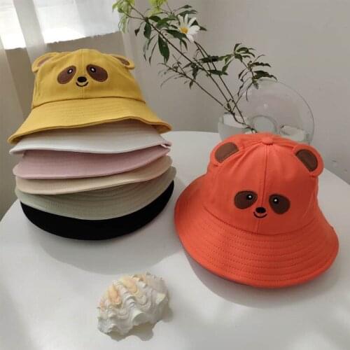 Child-Parents Bear Bucket Hat for Women Summer Autumn Plain Female Panama Outdoor Hiking Beach Fishing Sunscreen Woman Bob Caps