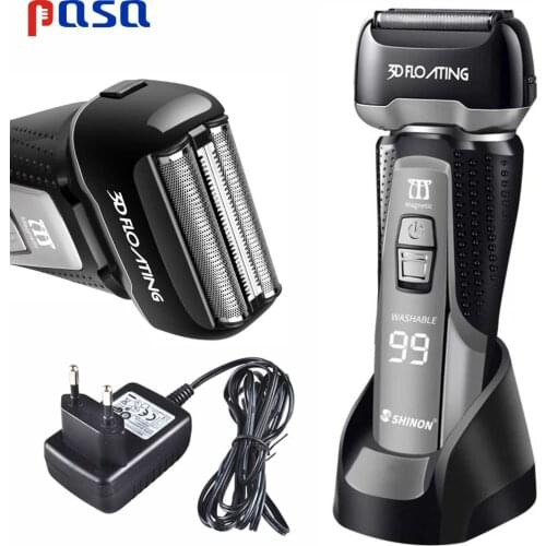 3D Floating Men Electric Shaver Quick Charge Washable Razor LED Display Lamp Beard Rechargeable Professional Wet & Dry
