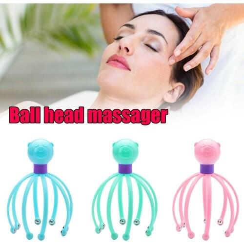 Portable Head Massager Neck Massage Octopus Scalp Stress Relax Spa Healing Tool