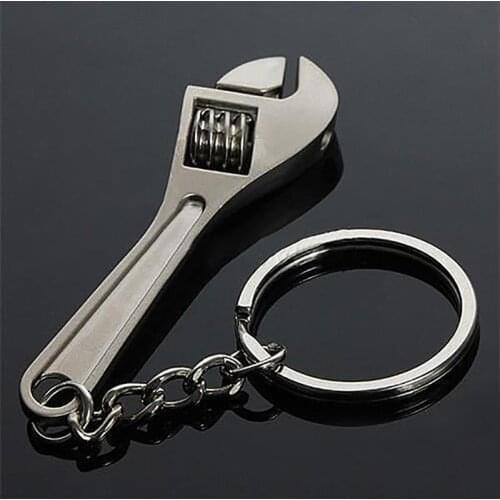 Protable Mini Wrench Keychain Metal Car Key Ring Simulation Spanner Key Chain Keyring Keyfob Outdoor Camping Hiking Tools