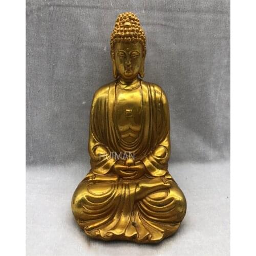 Collect China Fine Workmanship Brass Sculpture Buddha Metal Crafts Home Decoration#26