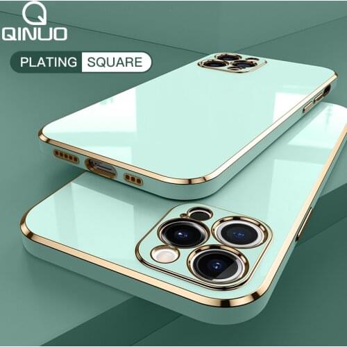 Luxury Plating Frame Square Case For iPhone 12 Pro Max XS X XR SE 2020 Bright Silicone Soft Cover On iPhone 11 Pro 7 8 Plus 6 6S
