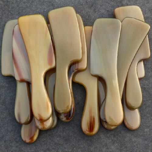 19cm Natural White Horn Gua Sha Scraper Back Leg Scraping Board Meridian Dredging Acupuncture Therapy Guasha Massage Beauty Tool