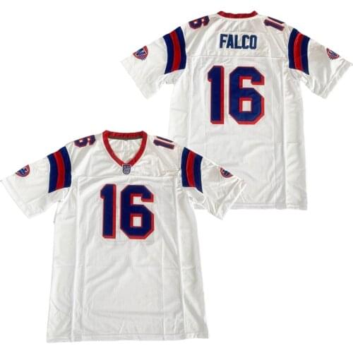 BG American football jersey 16 FALCO jerseys Embroidery sewing Outdoor sportswear Hip hop loose white Red 2020 new HOT movie