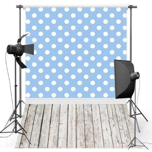 Wood Floor Vinyl Photo Backdrops for Children photo studio Dots New Fabric Flannel Photography Background F339