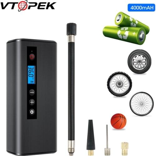 Vtopek Car Portable Air Compressor Tyre Inflators Tire Air Injector Electric Pump Tire Inflator for Motorcycle Balloon Bike
